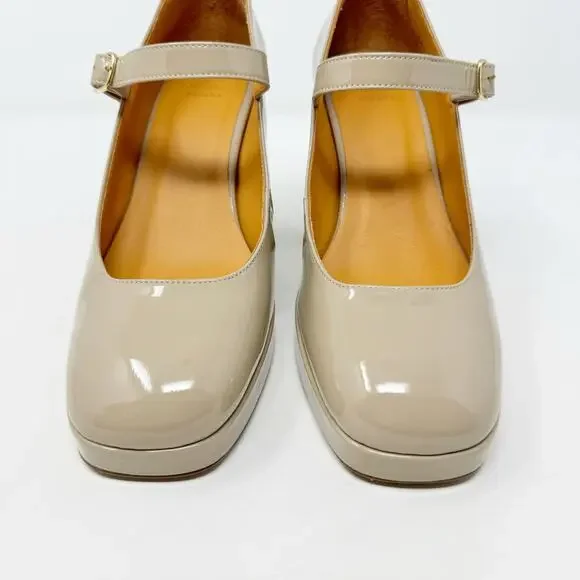 Sezane Beige Patent Leather Heels - Picture 7 of 12